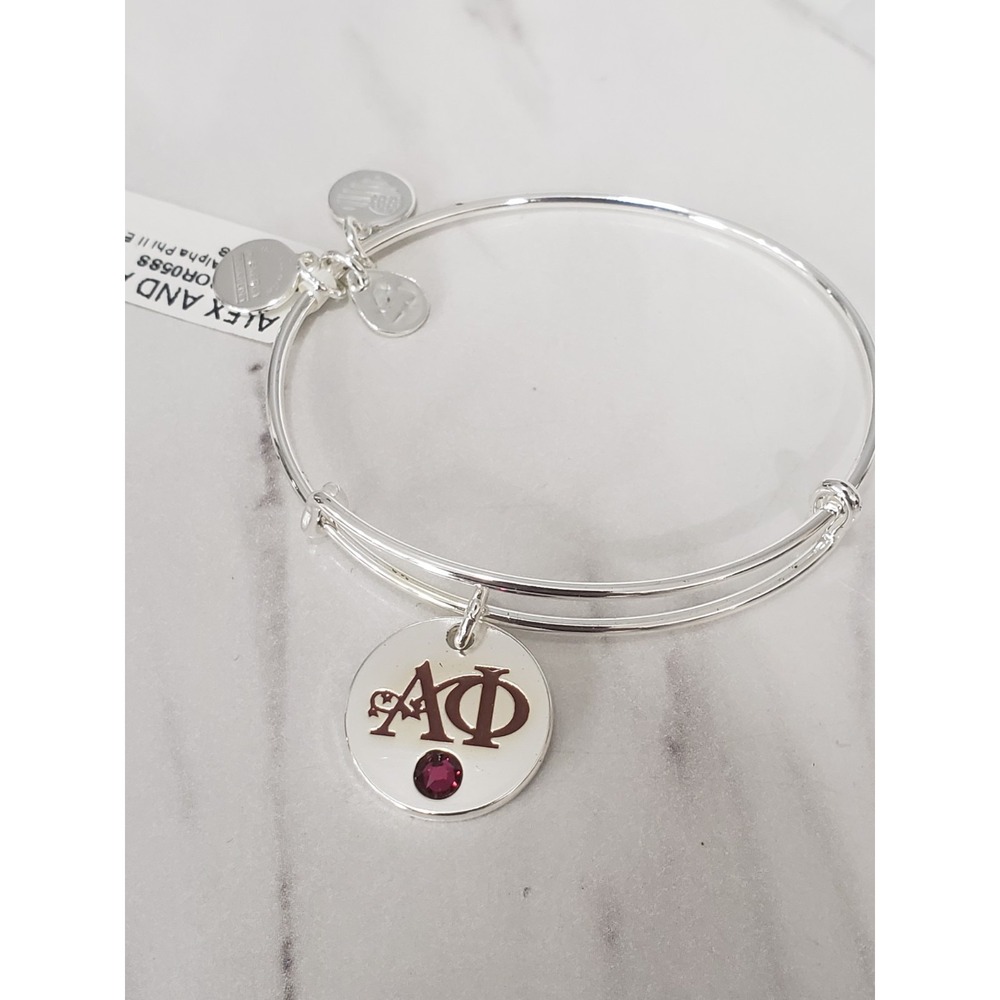 NEW Alex and Ani Sorority Color Infusion ALPHA PHI II Silver Bracelet gift